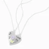 Best Friends Big Sis & Little Sis Butterfly Split Heart Pendant Necklaces - 2 Pack