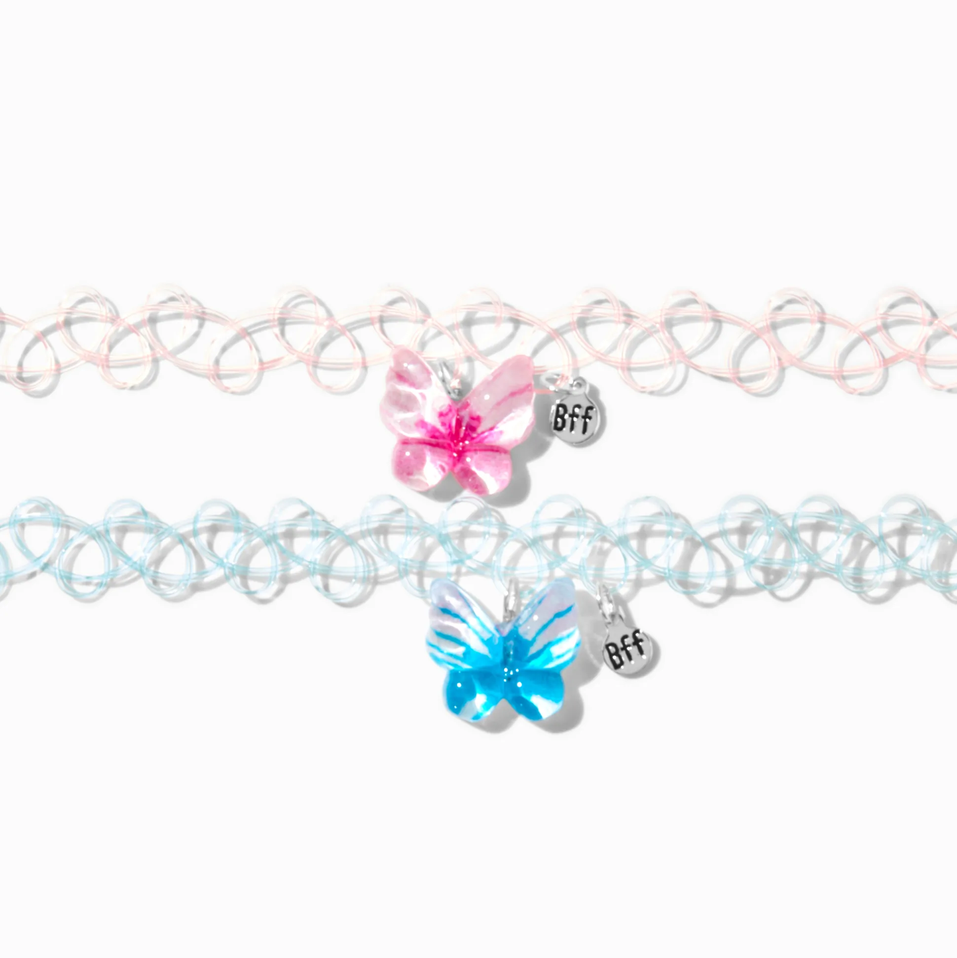 Best Friends Butterfly Tattoo Choker Necklaces - 2 Pack