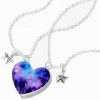 Best Friends Galaxy Split Heart Pendant Necklaces - 2 Pack