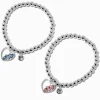Best Friends Gem Heart Charm Beaded Stretch Bracelets - 2 Pack