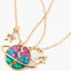 Best Friends Glow In The Dark Outer Space Split Pendant Necklaces - 2 Pack