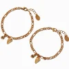 Best Friends Gold-tone Split Heart Charm Bracelets - 2 Pack