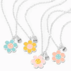 Best Friends Happy Daisy Pendant Necklaces - 4 Pack