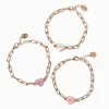 Best Friends Heart BFF UV Color-Changing Charm Bracelets - 3 Pack