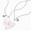 Best Friends Iridescent Split Heart Pendant Necklaces - 2 Pack