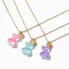 Best Friends Iridescent Teddy Bear Pendant Necklaces - 3 Pack