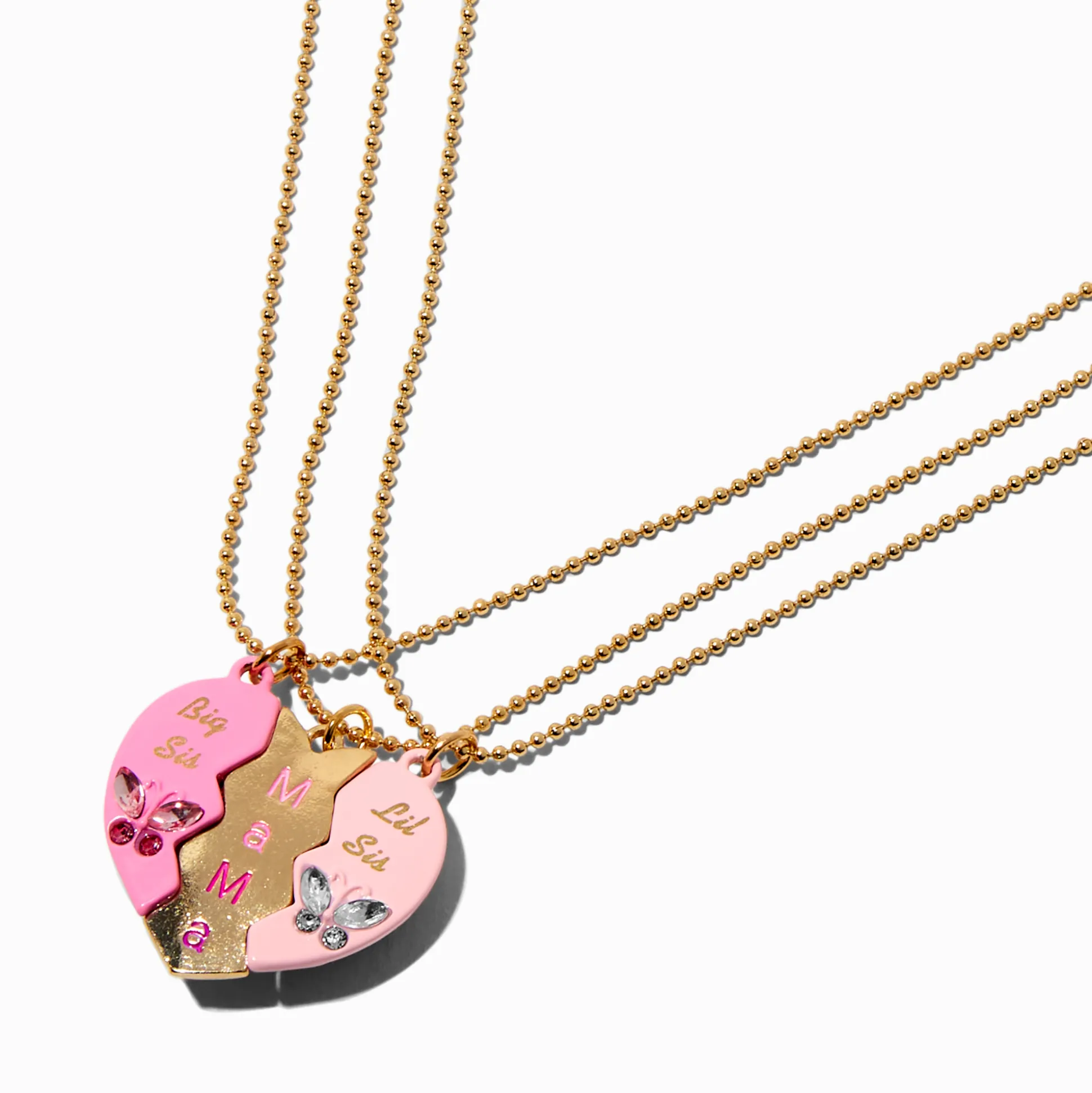 Best Friends Mama, Big Sis, & Lil Sis Necklaces - 3 Pack