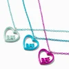 Best Friends Metallic Heart Script "BFF" Necklaces - 3 Pack
