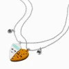 Best Friends Milk & Cookies Split Heart Pendant Necklaces - 2 Pack