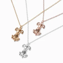 Best Friends Mixed Metal Dog Pendant Necklaces - 3 Pack