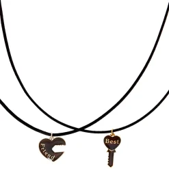 Best Friends Mood Lock & Key Pendant Necklaces - 2 Pack
