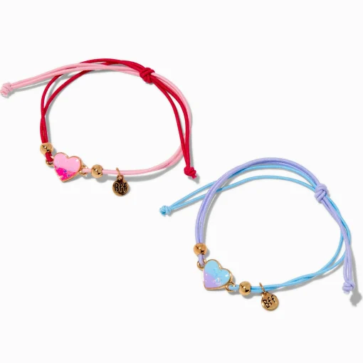 Best Friends Ombré Heart Adjustable Bracelets - 2 Pack