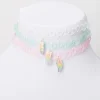Best Friends Pastel Heart Glow In The Dark Tattoo Choker Necklaces - 3 Pack
