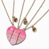 Best Friends Pink Ombré Heart Pendant Necklaces - 3 Pack