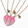 Best Friends Pink Ombré Heart Pendant Necklaces - 3 Pack