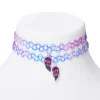 Best Friends Purple & Blue Heart Tattoo Choker Necklaces - 2 Pack