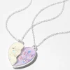 Best Friends Purple Glitter Color-Changing Split Heart Necklaces - 2 Pack