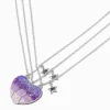 Best Friends Purple Ombré Heart Pendant Necklaces - 3 Pack