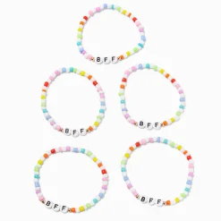 Best Friends Rainbow Seed Bead Stretch Bracelets - 5 Pack