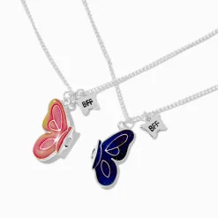 Best Friends Split Butterfly Pendant Necklaces - 2 Pack