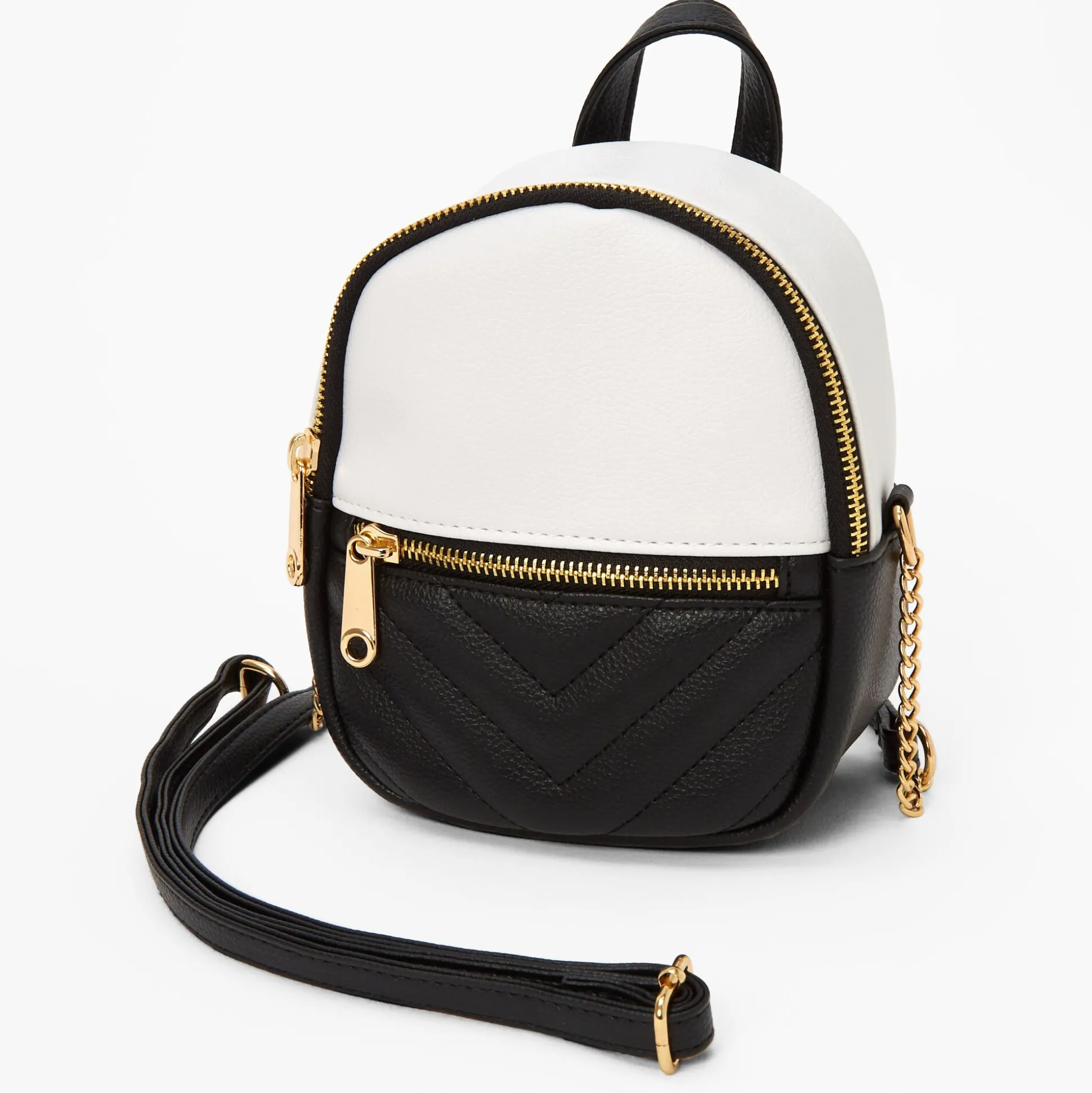 Black & White Colorblock Crossbody Backpack