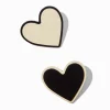 Black & White Heart Hair Clips - 2 Pack