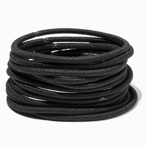 Black Full Hair XL Hair Ties - 12 Pack