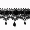 Black Lace Dangle Choker Necklace