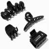Black Mixed Size Hair Claws - 4 Pack