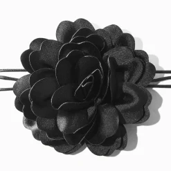 Black Rosette Choker Necklace
