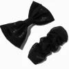 Black Sheer Pearl Bow Hair Clips - 2 Pack