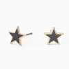 Black Star Gold-tone Stud Earrings
