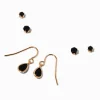 Black Teardrop & Stud Earring Stackables Set - 3 Pack