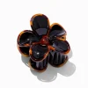 Black Tortoiseshell Lined Flower Hair Claw