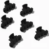 Black Zig Zag Athletic Hair Claws - 6 Pack