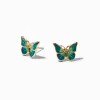 Blue & Green Butterfly Stud Earrings