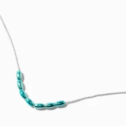 Blue Anodized Slide Bead Chain Necklace