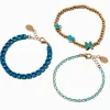 Blue Enamel Heart & Star Bracelet Set - 3 Pack