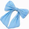 Blue Organza Hair Bow Clip