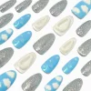 Blue Puffy Clouds Stiletto Vegan Faux Nail Set - 24 Pack