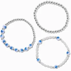 Blue Rose Rococo Stretch Bracelets - 3 Pack
