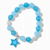 Blue Star Charm Beaded Stretch Bracelet