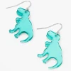 Blue T-Rex Dinosaur 1.5" Drop Earrings