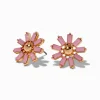 Blush Pink Flower Gold-tone Stud Earrings