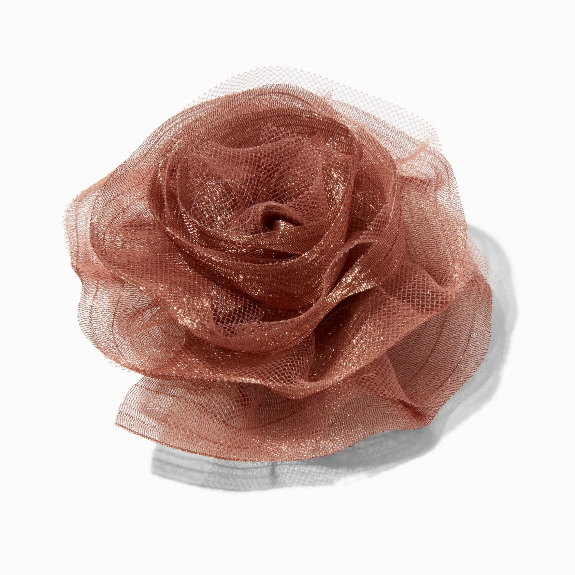 Brown Rosette Flower Hair Clip