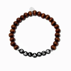 Brown ''Balance'' Beaded Stretch Bracelet