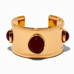 Burgundy Stone Cuff Bracelet