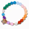 Butterfly Charm Rainbow Beaded Stretch Bracelet