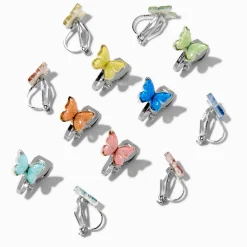 Butterfly Clip-On Stud Earrings - 6 Pack