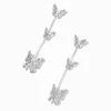 Butterfly Trio Pavé Crystal 2" Drop Earrings
